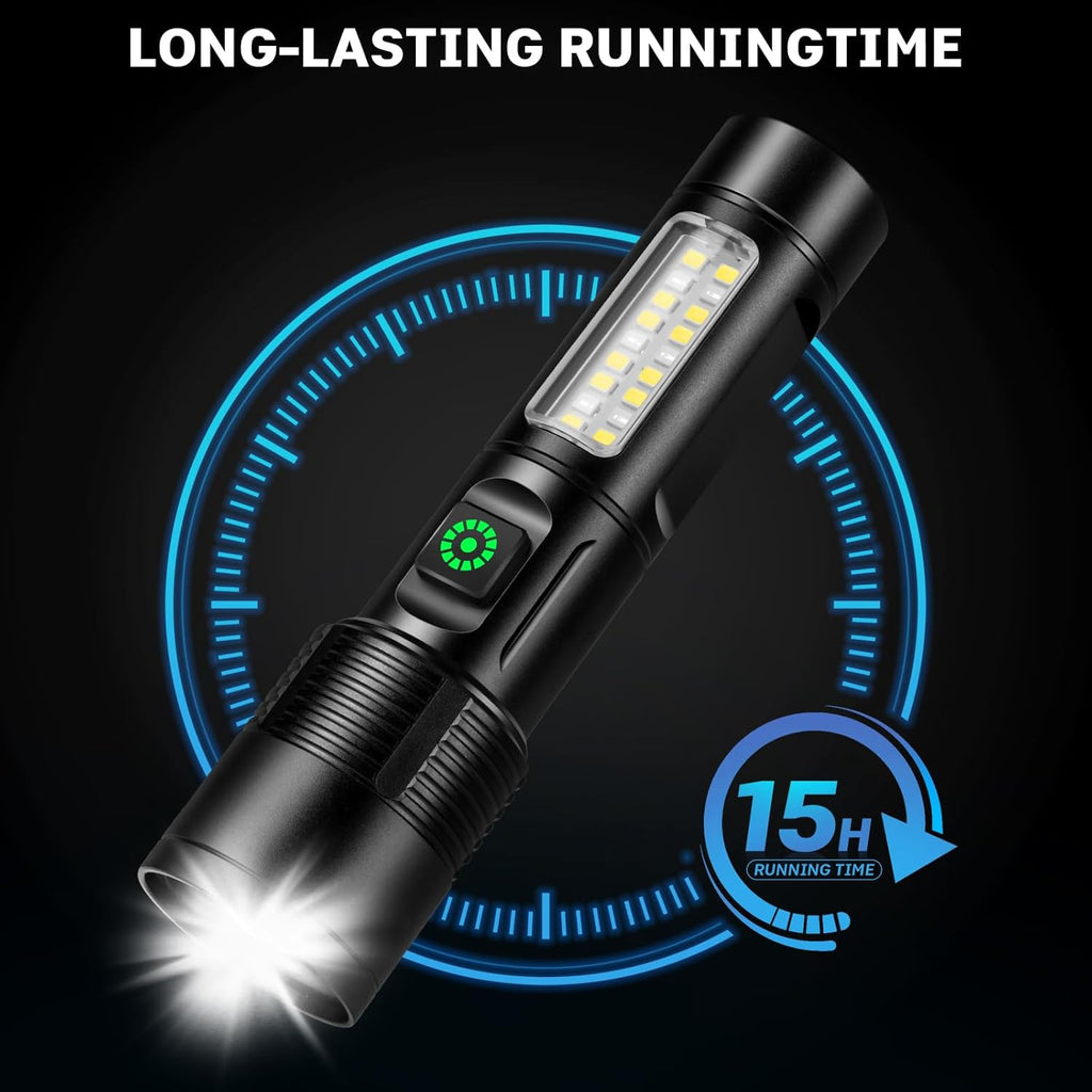 Skiennix Rechargeable Flashlights - 99,000 Lumens Super Bright LED | 6 Adjustable Modes for Home & Camping