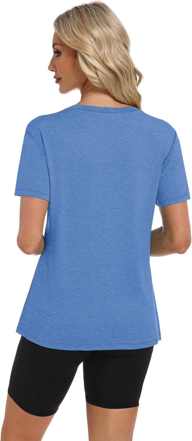 Skiennix Women's Workout Tops - Short Sleeve Athletic Shirts for Summer | Pilates & Yoga | S-3XL