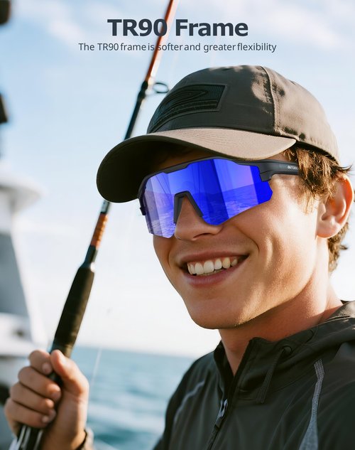 KALIYADI Mens-Sunglasses Polarized Running-Sunglasses: Sports Sun Glasses Men Women UV400 Protection for Cycling Fishing