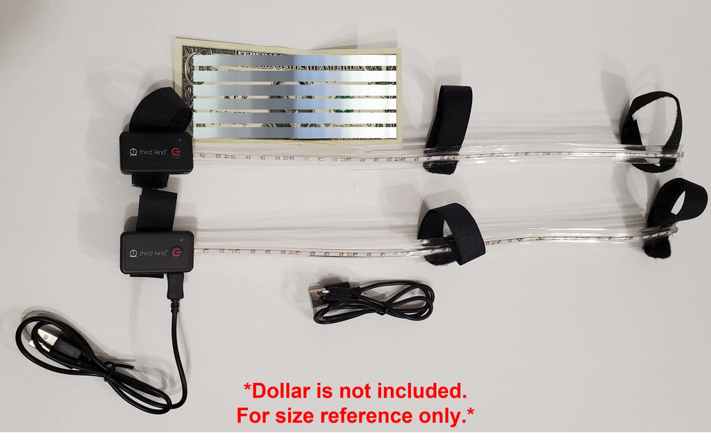 THIRD KIND® Stroller Lights Bike Lights Set of 2 LED Rechargeable Lights with Straps