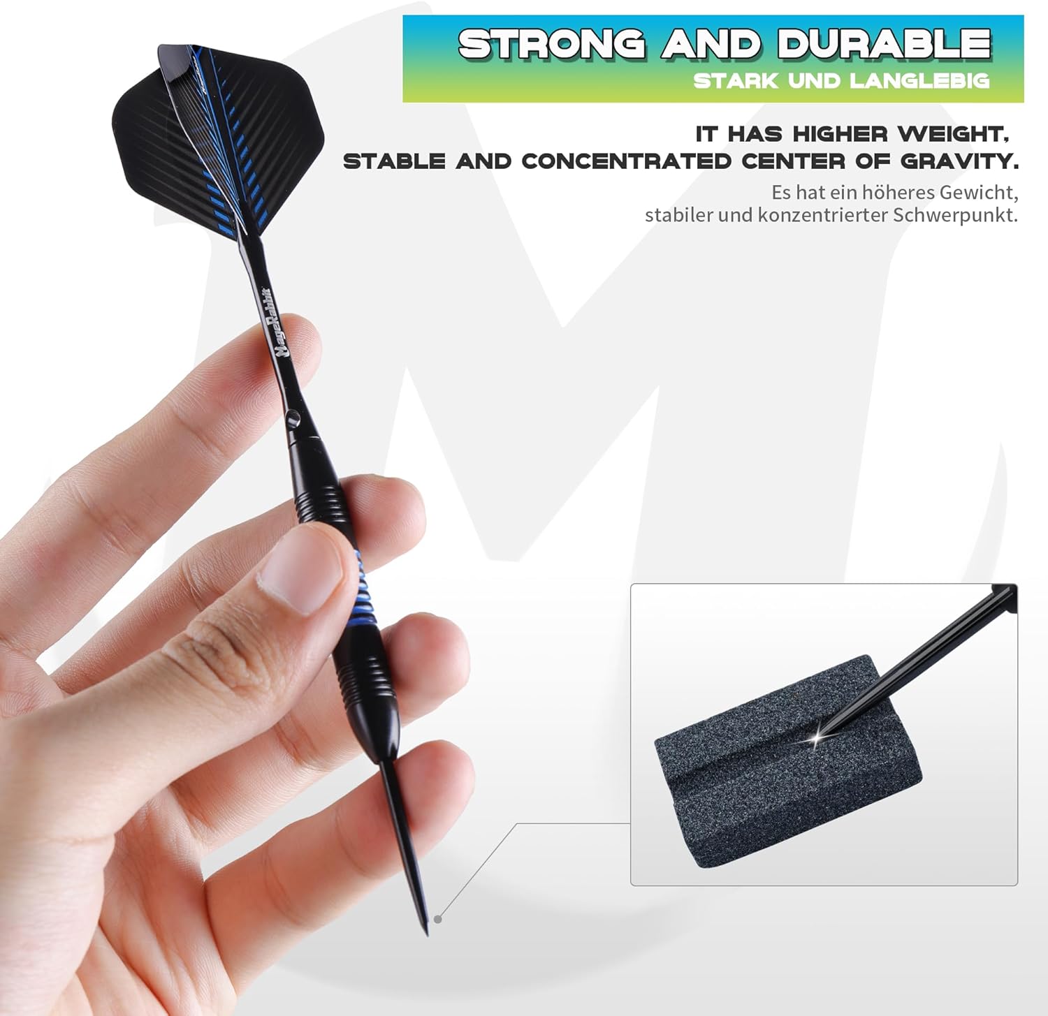 Professional Steel Tip Darts Set by Darts | 12 Metal Tips, 24 Flights & Accessories Included