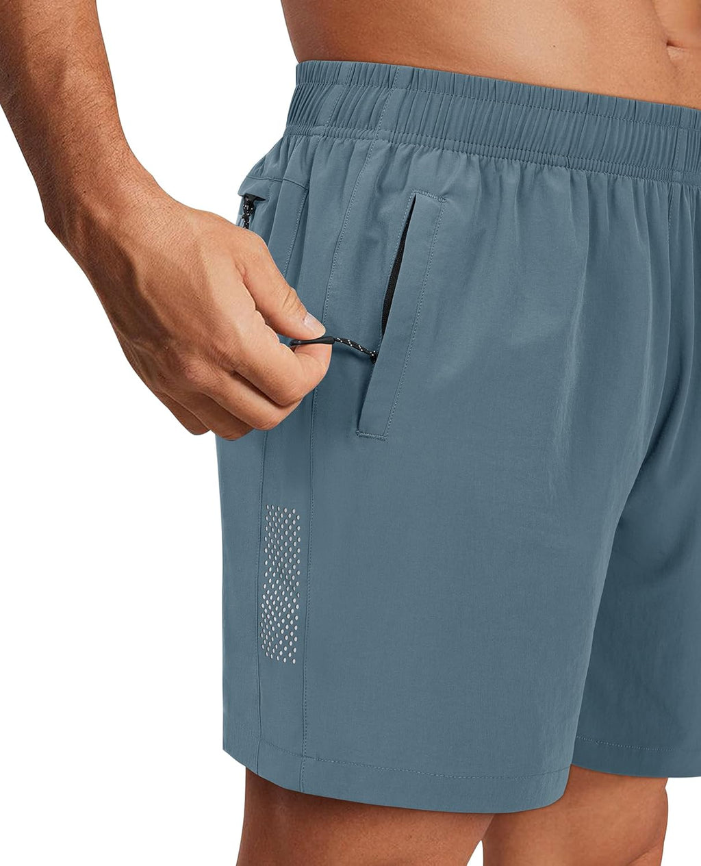Skiennix Men's Athletic Running Shorts - Quick Dry with Zipper Pockets | 7" Gym Shorts for Basketball & Jogging