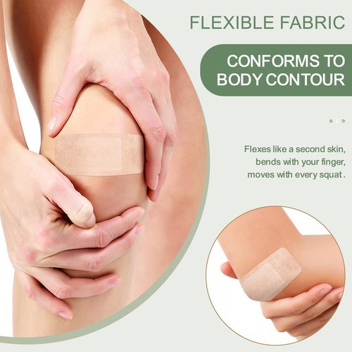 Hysimedy Silicone Adhesive Bandages - Large 2"x4" Flexible Fabric | Hypoallergenic & Latex-Free for Sensitive Skin (20 Count)