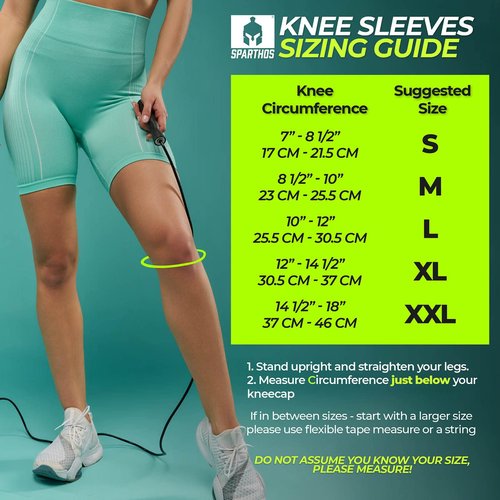 Sparthos Knee Compression Sleeves (Pair) – Joint Protection and Support for Sports, Running – Knee Brace for Men and Women – ACL Bursitis Meniscus Tear - Check Size Chart (Beige-L, 10-12″ Knee)