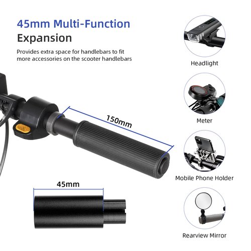 ulip E-Scooter Handlebar Grips Handlebar Extender Kit for Segway Ninebot Max G30 G30LP G30E Holding Dashboard and Rear View Mirrors black