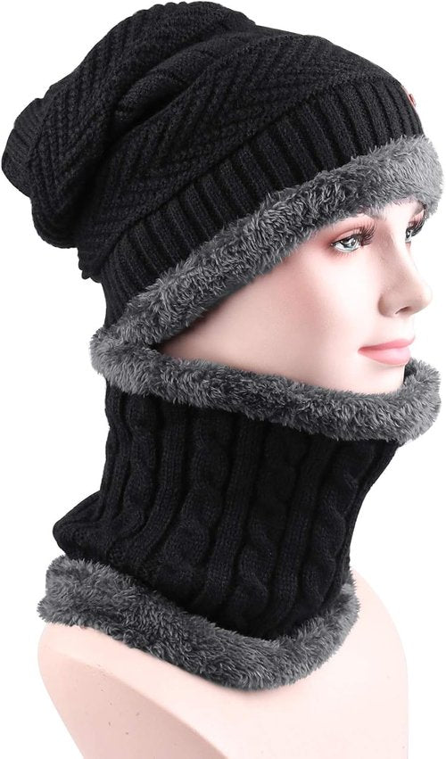 KRATARC Winter Warm Scarf, Beanie Hat, Knit Gloves & Neck Gaiter Set for Adults | Outdoor Essentials