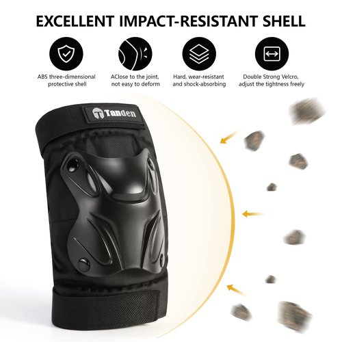 Tanden Skating Protective Gear Adult Knee and Elbow Pads Wrist Guards for Roller Skating Skateboarding, Skate Pads Adult Knee Pads for Men Women Black