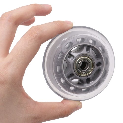 BENLIUDH Inline Skate Wheels with Bearings, 3 Inch Roller Blade Wheels 76mm Outdoor and Indoor Clear Wheel for Office Chairs, Luggage (4 Pack, Silver)