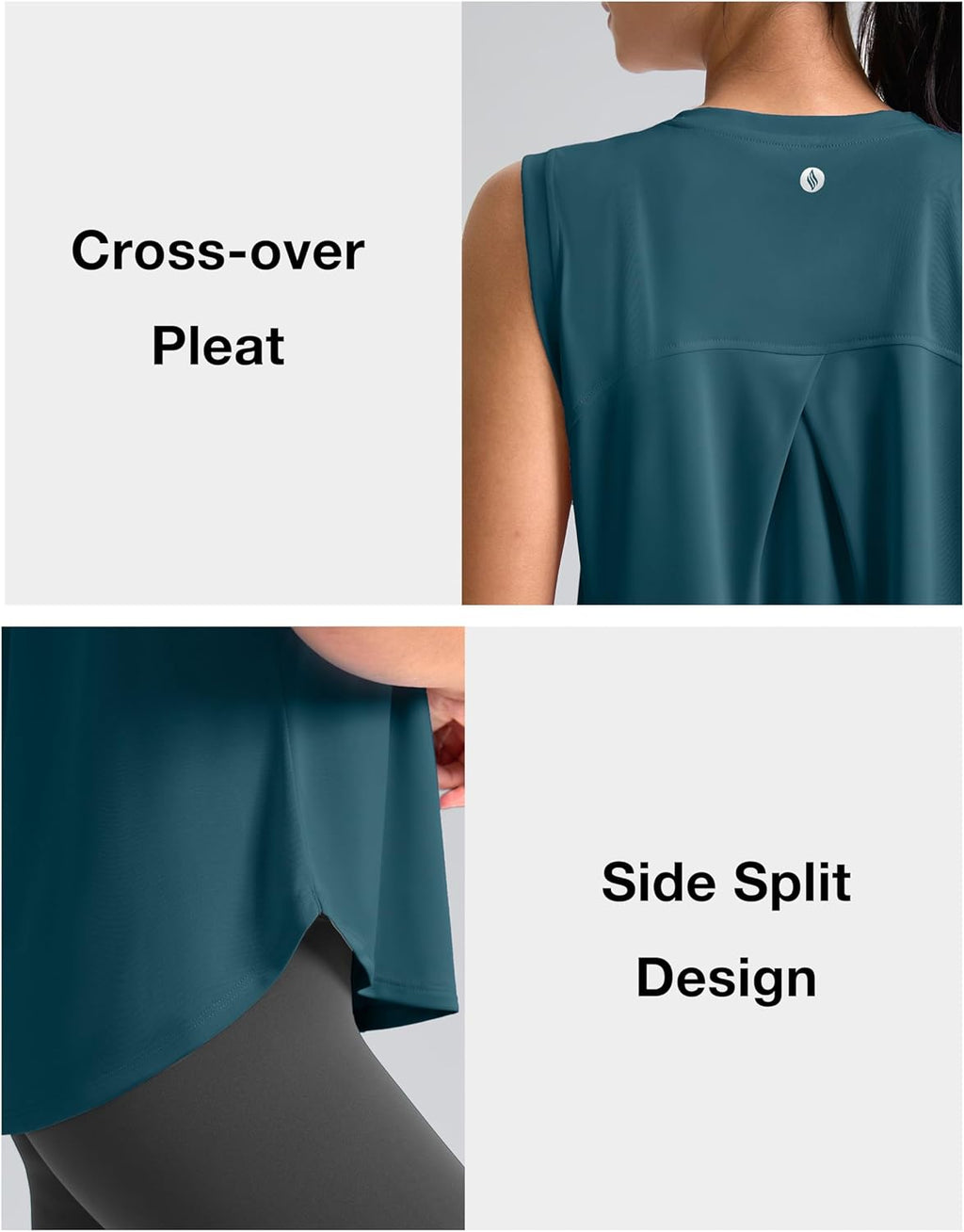 SANTINY Women's Sleeveless Workout Tops - Breathable Lightweight Athletic Yoga Tanks | Ideal for Tennis & Running
