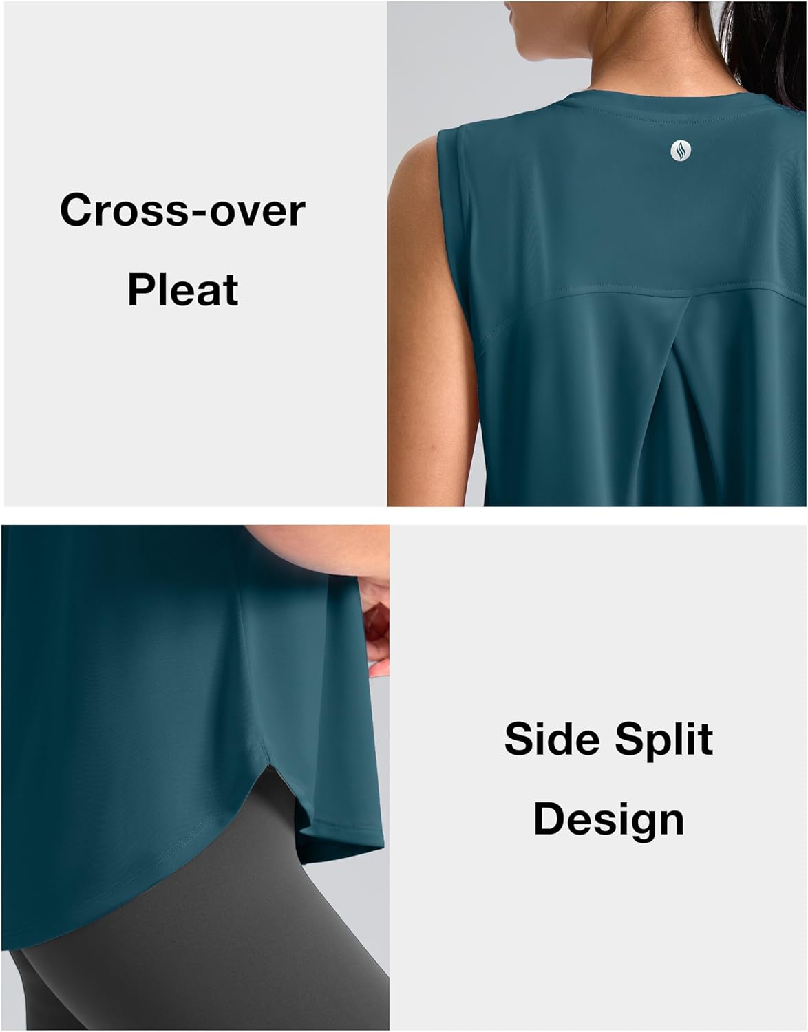 SANTINY Women's Sleeveless Workout Tops - Breathable Lightweight Athletic Yoga Tanks | Ideal for Tennis & Running