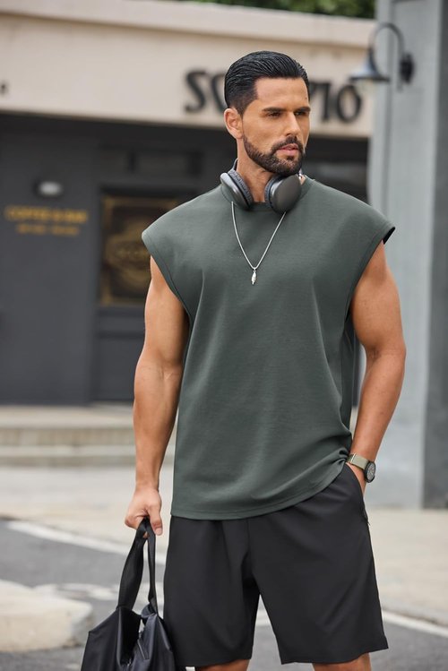 COOFANDY Men's Workout Tank Tops - Casual Sleeveless Gym Tee Shirt | Stylish Loose Fit for Basketball