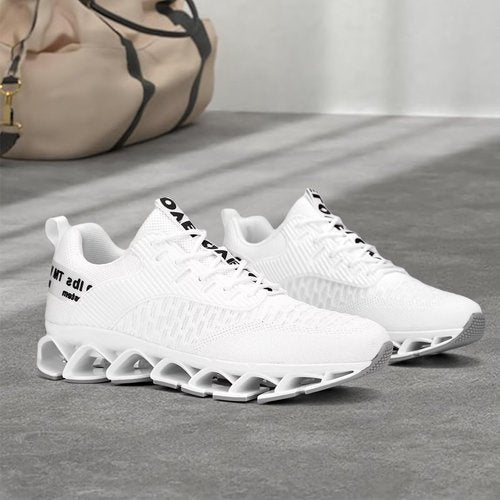 Mens Running Shoes Lace up Blade Non Slip Fashion Sneakers Breathable Mesh Casual Sport Athletic Walking Shoes