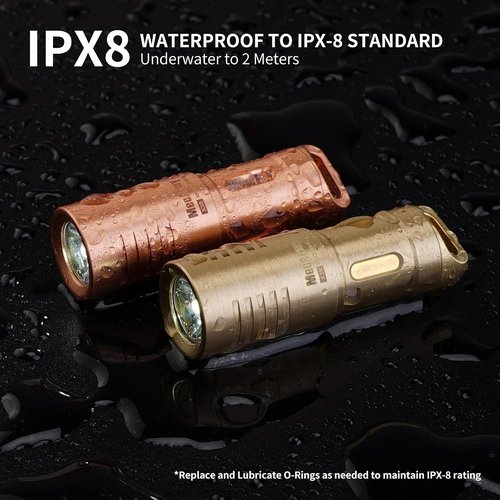 MecArmy X3S Handheld Mini EDC Flashlight - 130 Lumens Portable Rechargeable Keychain Torch | Waterproof Copper