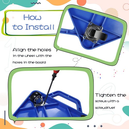 Tujol 4 Pack Sports Floor Scooter with Handles, Sitting Scooter Board for Kids, Age: Over 6 Years Old