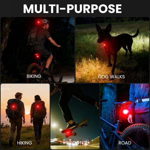 Bike Tail Light 2 Pack, Ultra Bright Bicycle Rear Light for Night Riding & Daytime Safety, 60LM USB-C Rechargeable LED Bike Tail Light with 5 Modes,10H Runtime - Waterproof Tail Light for Road Biking