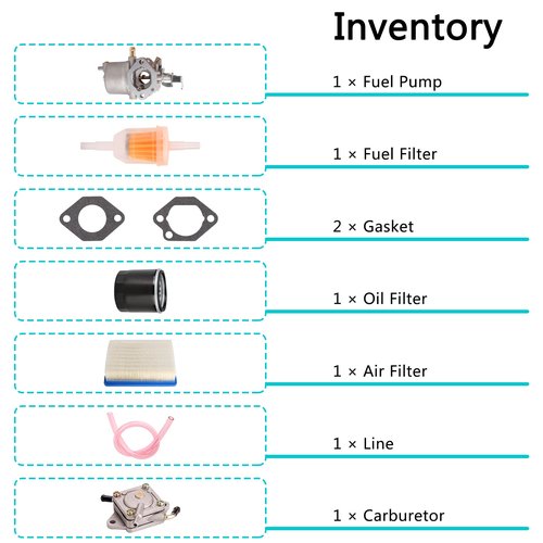 10L0L Golf Cart FE290 Carburetor Fuel Pump Kit Tune Up Kit for Club Car DS Precedent Turf Carryall Gas Model 1998-UP Air Oil Fuel Filter OEM# 101805601 101905601 1016438 1016439 1016440 1016441