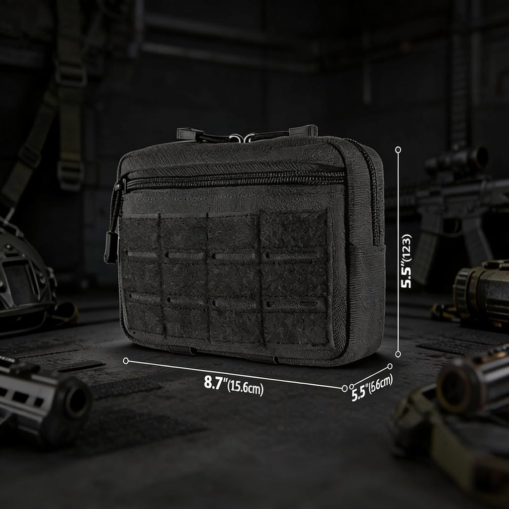 Skiennix Tactical Molle Pouch - Utility Laser Cut EDC Tool Holder with US Flag Patch for Dad