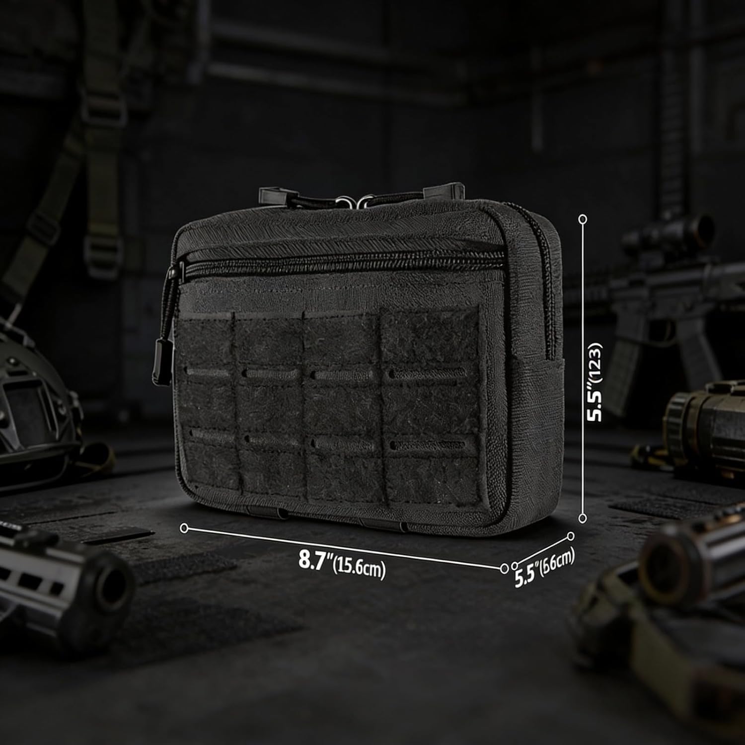 Skiennix Tactical Molle Pouch - Utility Laser Cut EDC Tool Holder with US Flag Patch for Dad