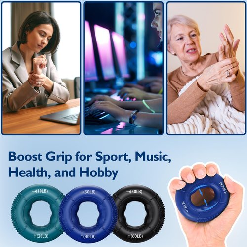 FitBeast Grip Strength Trainer - 9-Piece Finger Exerciser Kit for Forearm Strength & Recovery
