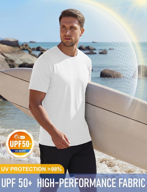 MAGCOMSEN Men's Workout Shirt - Dry Fit Short Sleeve Athletic Tee | UPF 50+ Moisture Wicking for Gym & Outdoor Activities