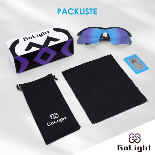 GoLight Polarized Sports Sunglasses - UV400 Anti-Glare, Lightweight Wraparound Design for Men & Women