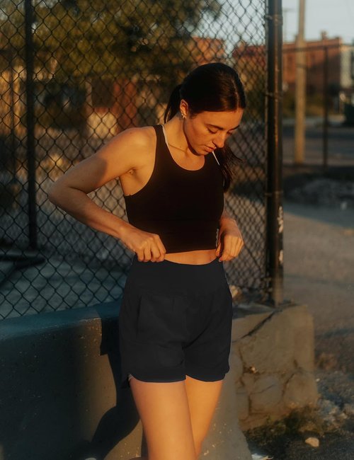 Baleaf Women's 5" Workout Shorts - High Waist Athletic Running Shorts with Quick-Dry Fabric & Zipper Pockets