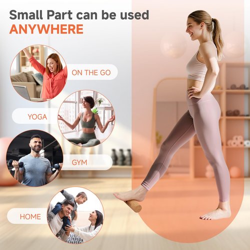 Foot Balance Cork - Foot Collective Cork Balance &Natural Wood for Feet Strengthening, corking balance board For Home Gym|Office Fitness Equipment for Plantar Fasciitis Relief | Foot Balance Trainer