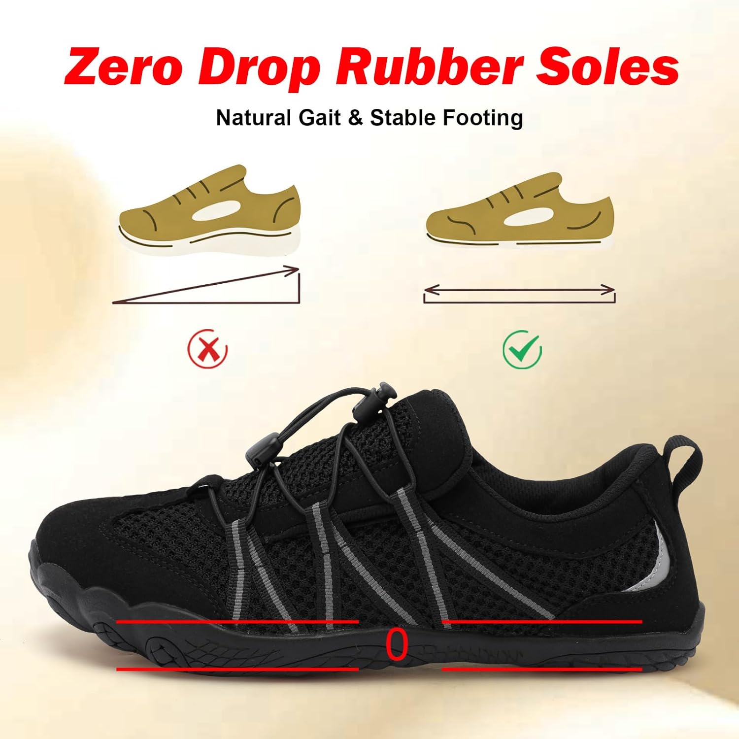 Spesoul Barefoot Shoes - Lightweight Minimalist Slip-On Sneakers with Wide Toe Box for Hiking & Running
