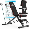 Adjustable Weight Bench - Multi-Purpose Foldable Exercise Bench for Full Body Workouts | Includes Resistance Band Set