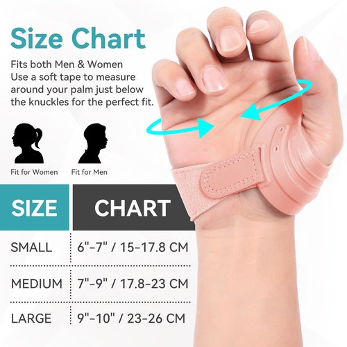 FORTEMOTUS CMC Thumb Brace, Upgrade Thumb Splint for CMC Joint Pain Relief and Support, Osteoarthritis, Tendonitis, Arthritis, CMC Joint Thumb Arthritis Brace: for Women Men (Pink, Right Hand, Medium)