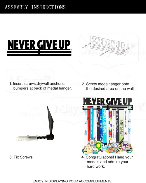 Medal Holder - Display Rack for Over 40 Medals | Sports Medal Hanger with Easy Hanging Bars