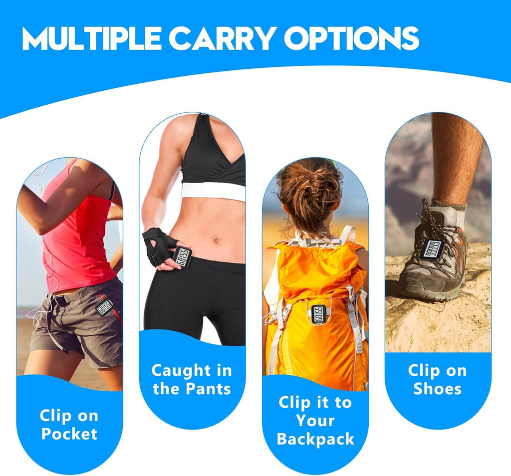 Skiennix Simple Step Counter - Removable Clip & Lanyard for Easy Carry | Lightweight & Portable