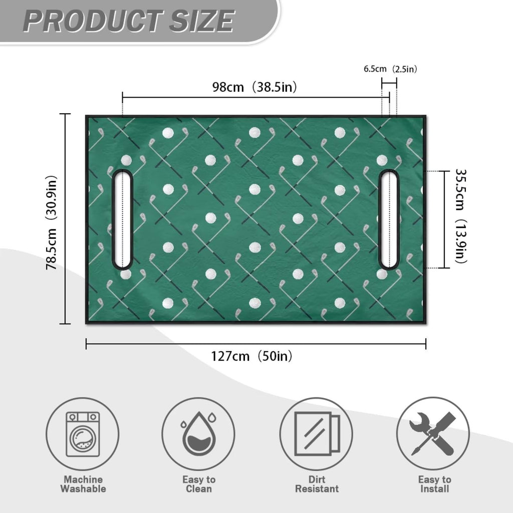 Suobstales Green Golf Pattern Golf Cart Seat Covers, Golf Cart Seat Towel/Blanket, Easy Install and Clean, Protect Your Golf Car Seat and Suitable for All Seasons