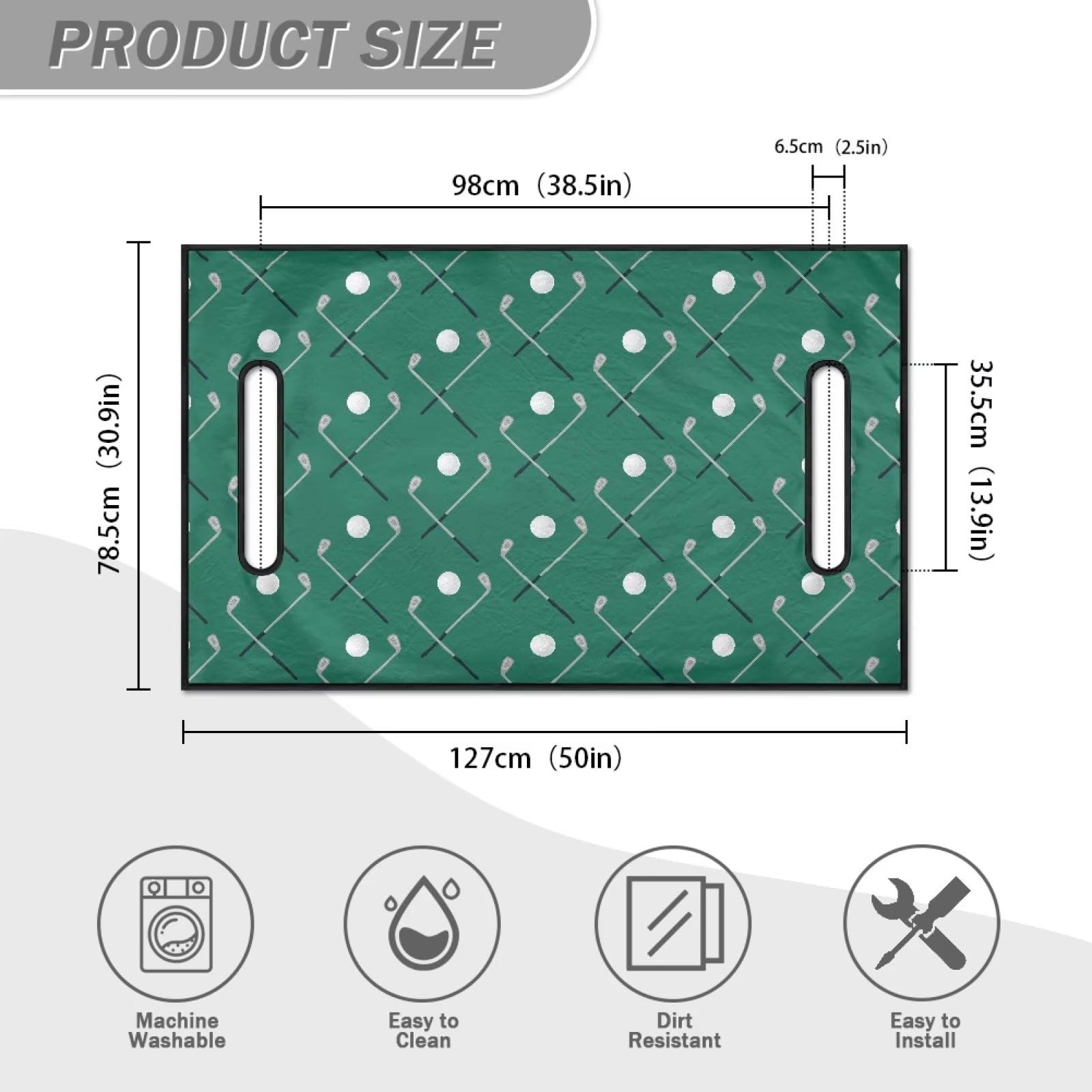 Suobstales Green Golf Pattern Golf Cart Seat Covers, Golf Cart Seat Towel/Blanket, Easy Install and Clean, Protect Your Golf Car Seat and Suitable for All Seasons