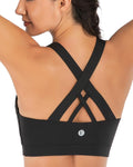 RUNNING GIRL Sports Bras for Women - Padded Criss-Cross Back with Removable Cups for Medium Support