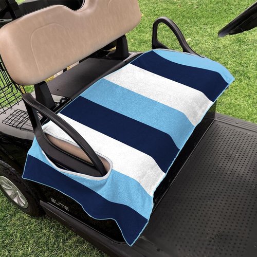 WIRESTER Universal Golf Cart Seat Cover, Comfortable Golf Cart Seat Towel Blanket 52 x 32 Inches, Suitable for EZGO Yamaha 2-Person Seats Club Cars - Striped