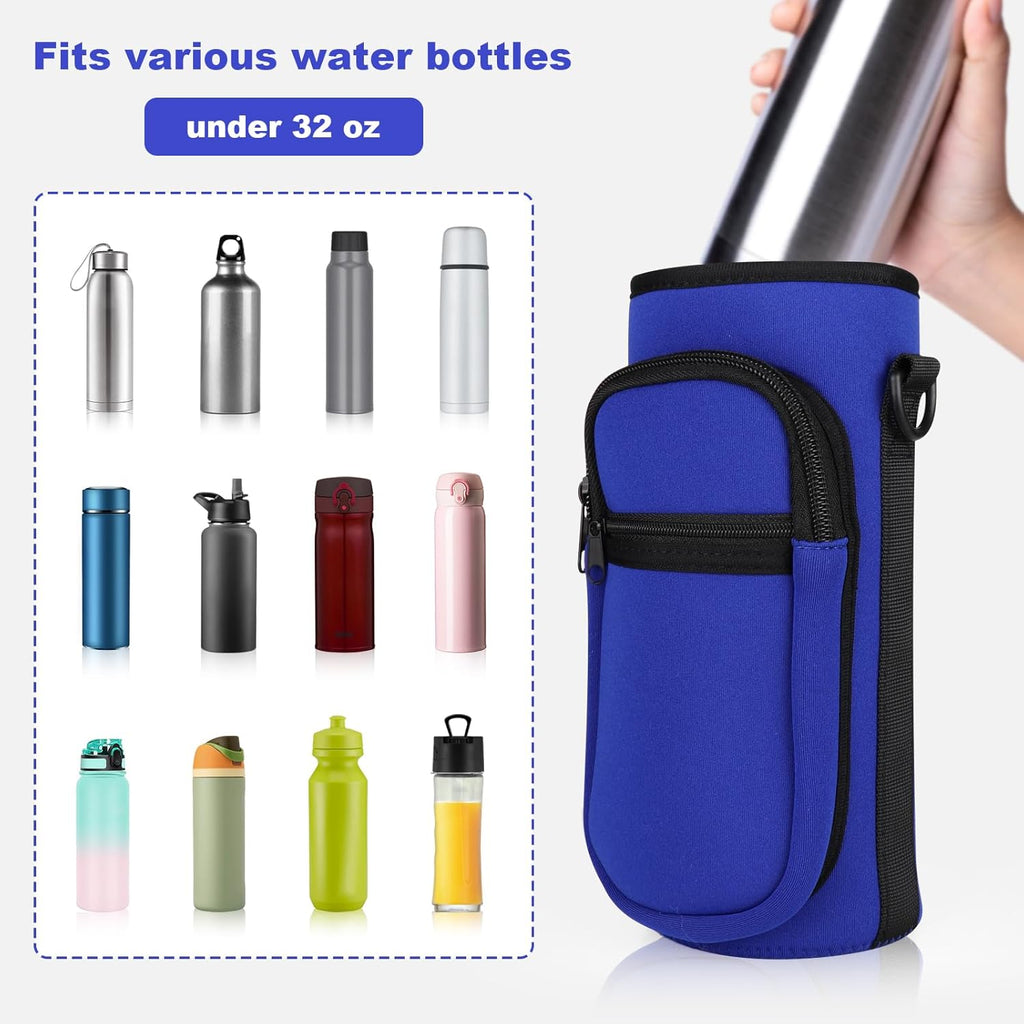 Skiennix Water Bottle Holder - Insulated Neoprene Carrier with Phone Pocket | Fits 32/40 oz Bottles