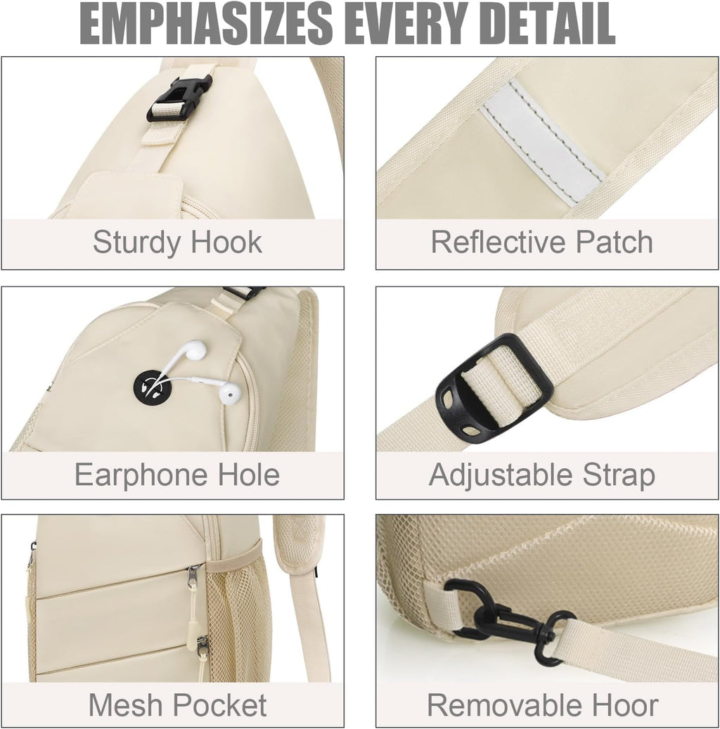 Pritent Crossbody Bags for Women Men Trendy Sling Bag Backpack Casual Chest Bag with Convertible Shoulder Strap