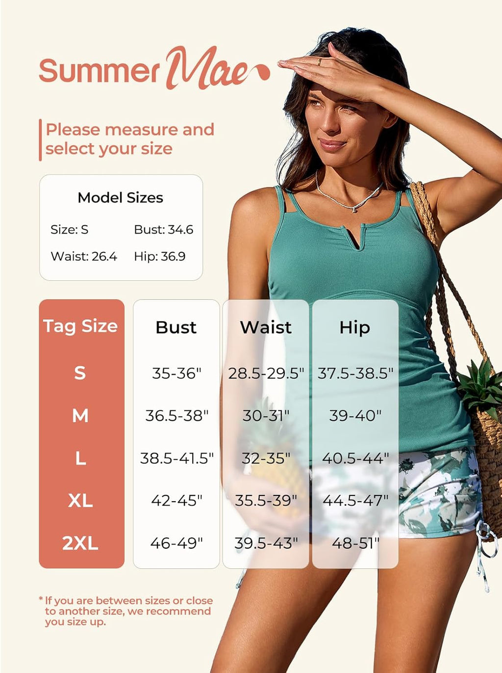 Summer Mae Tankini Swimsuits - Modest V-Wire Two Piece with Tummy Control | Stylish Bathing Suit for Women