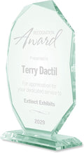 Customizable Glass Trophy Award - 8.5" Tall with Personalized Engraving | Perfect for Recognition & Retirement