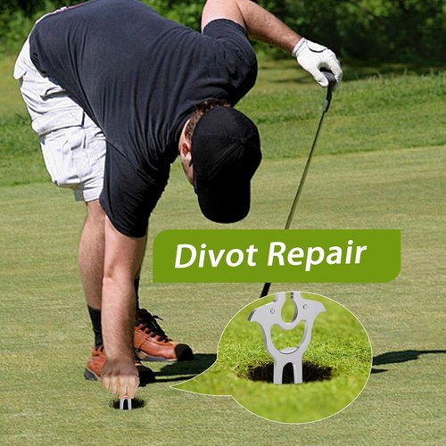 Scricor 4 in 1 Golf Multi-Tool,Portable Magnetic Holder for Golf Cart,Metal Magnetic Golf Cart Holder Accessories with Divot Tool, Bottle Openers Black 1PCS