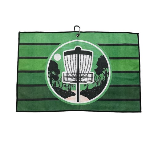 Disc Golf Towel - Highly Absorbent Quick Dry Microfiber with Grommet and Clip for Disc Golf Bags and Carts. 15x23 inches (Green)