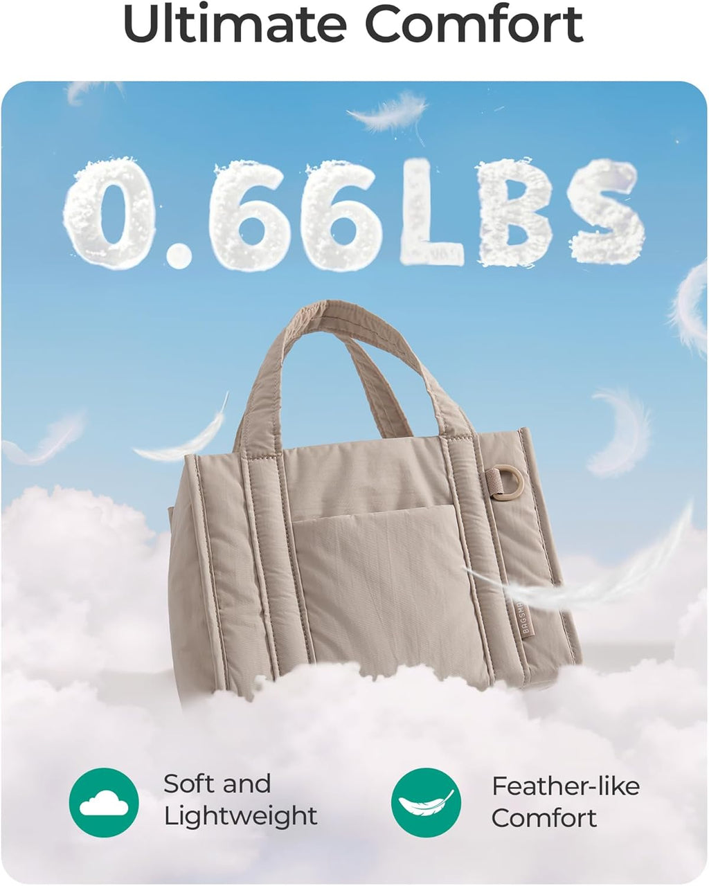 BAGSMART Boxy Tote Bag - Stylish Crossbody with Zipper for Travel, Work & College