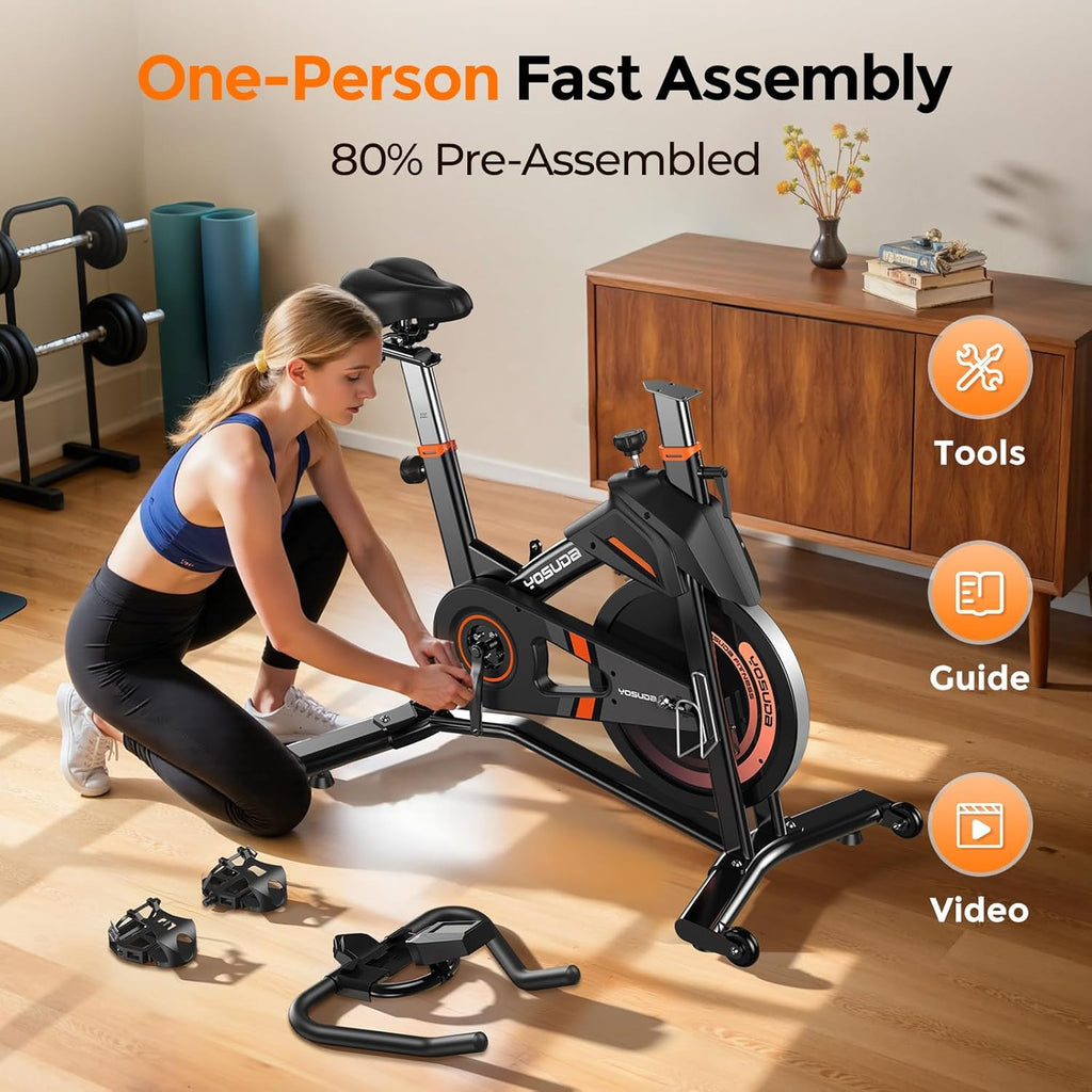 YOSUDA PRO Magnetic Exercise Bike - 350 lbs Weight Capacity | Silent Indoor Cycling with Comfortable Seat Cushion