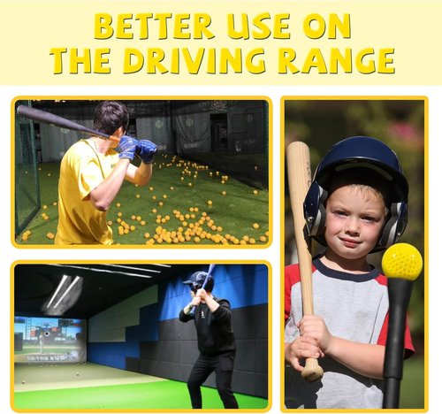 Bucket Pitching Machine Baseballs - 24/36 Pack of 60 MPH High Bouncy Yellow Practice Balls | Durable & Lightweight for All Ages