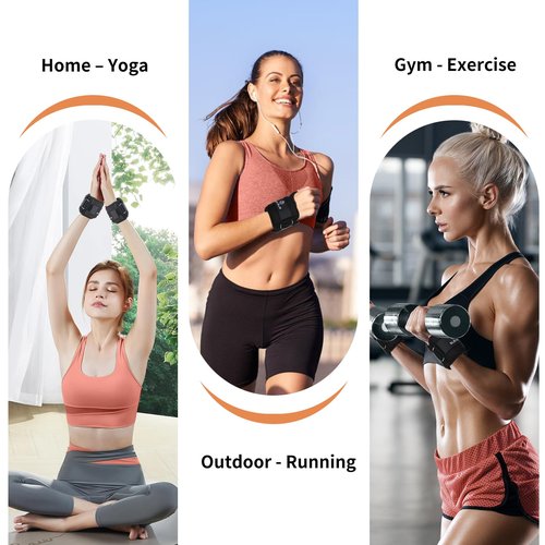 ELEAMY Wrist Weights with Thumb Loops Lock for Women & Men, 0.5lb*2/1lb*2/1.5lb*2/2lb*2/3lb*2,Premium Ice Silk Fabric,Comfortable & Tear Resistant for Walking,Running,Fitness and More（1lb*2 Black）