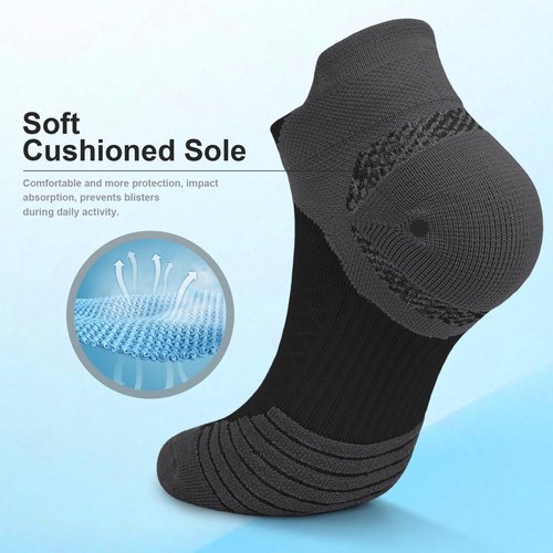 Iseasoo Ankle Compression Socks (6 Pairs) – Support for Men & Women – Low Cut Sock for Running, Sports & Circulation(L/XL)