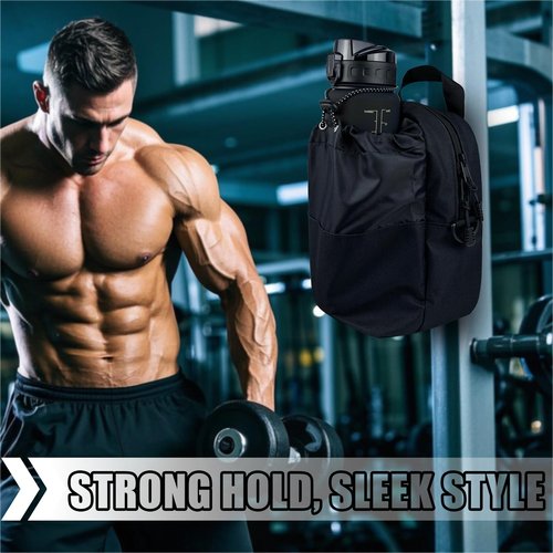 StellarPulse Magnetic Gym Bag | Magnetic Gym Water Bottle Bag 64oz | 4 Built-in Magnets Water Bottle Holder for Gym | with Adjustable Shoulder Strap for Sports Travel Workout