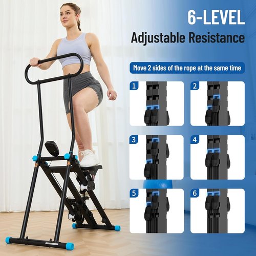 HXD-ERGO Stair Stepper - Adjustable Resistance Vertical Climber for Full Body Workout | Folding Design