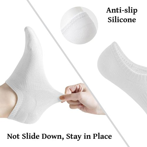 Irisbear No Show Socks - Thin Cotton Non-Slip Design | 6 Pairs of Low Cut Comfort
